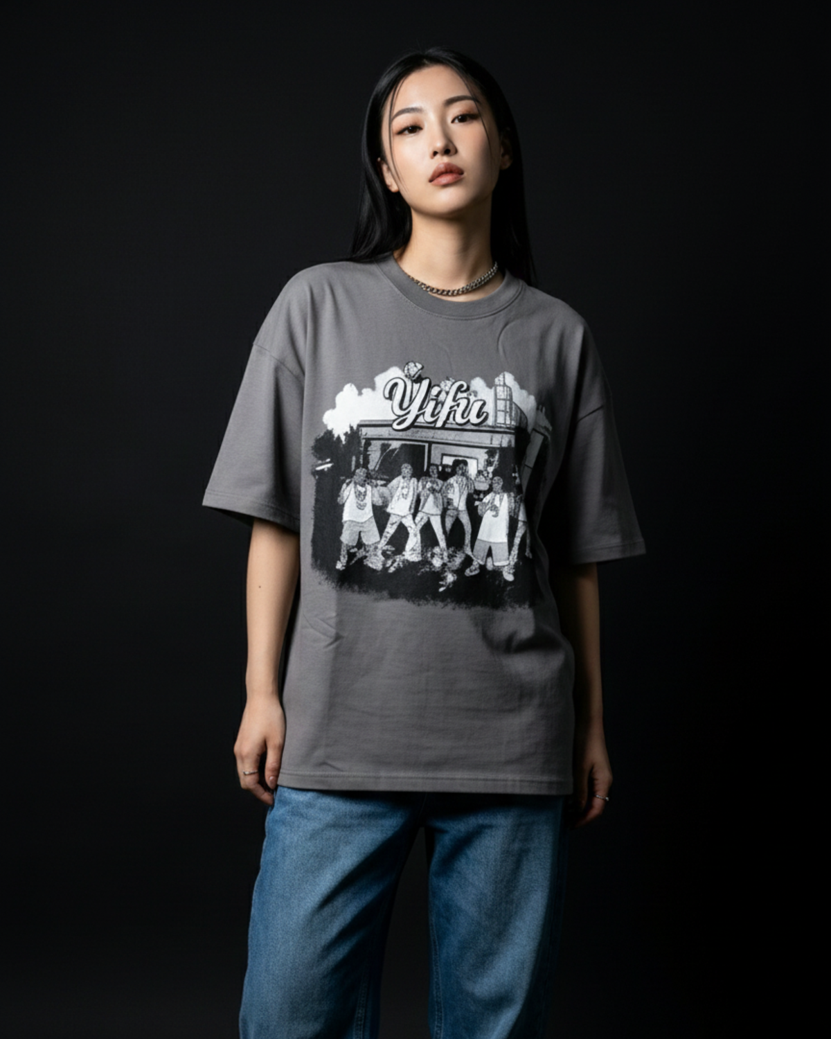 Yifú graphite hood t-shirt