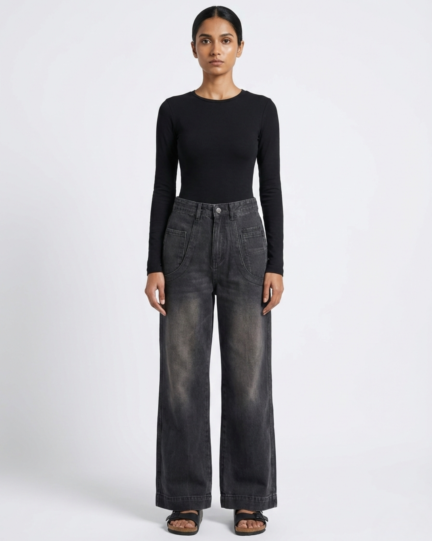 Washed black denim [UNISEX]