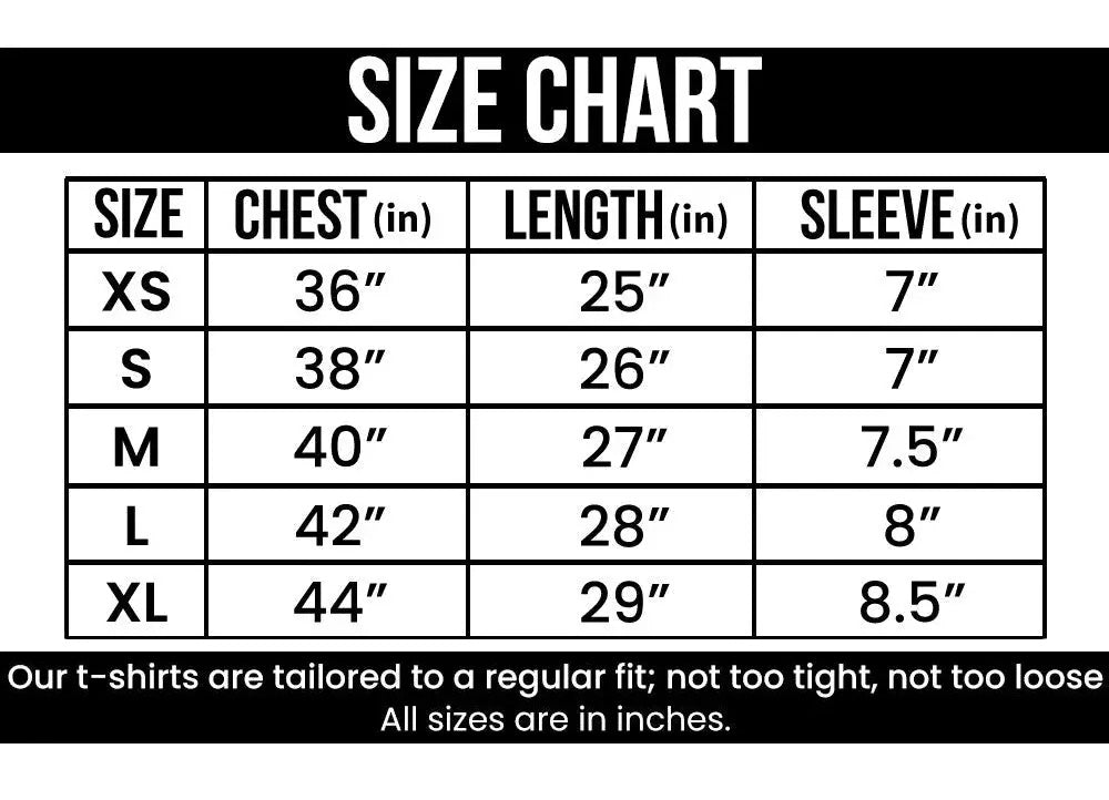 Size Chart - Click to enlarge