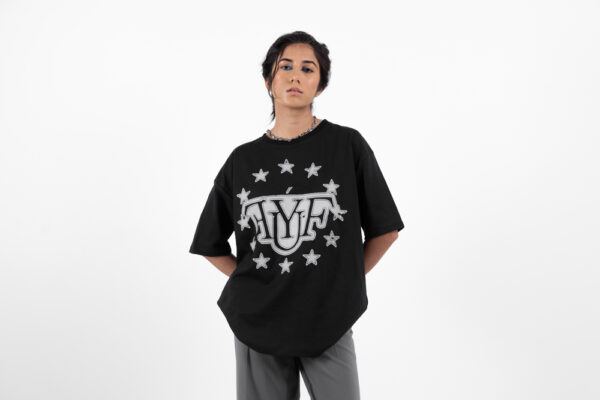 Black T-Shirt with Stars