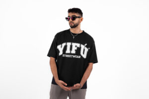 Black T-Shirt with Yifú Streetwear